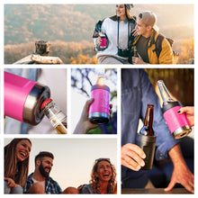 Load image into Gallery viewer, STUBiBudi 14oz Beer Cooler for Bottles &amp; Cans Built-in Bottle Opener (Pink)
