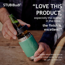 Load image into Gallery viewer, STUBiBudi 14oz Beer Cooler for Bottles &amp; Cans Built-In Bottle Opener (Green)
