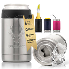 Load image into Gallery viewer, STUBiBudi 14oz Beer Cooler for Bottles &amp; Cans Built-In Bottle Opener (Steel)
