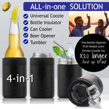 Load image into Gallery viewer, STUBiBudi 12oz Beer Cooler for Bottles and Cans with Bottle Opener (Matt Black)
