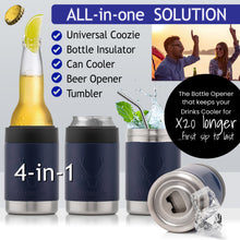 Load image into Gallery viewer, STUBiBudi 12oz Beer Cooler for Bottles and Cans with Bottle Opener (Navy)
