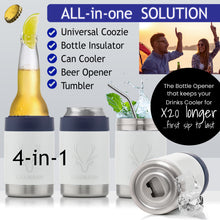 Load image into Gallery viewer, STUBiBudi 12oz Beer Cooler for Bottles and Cans with Bottle Opener (White)
