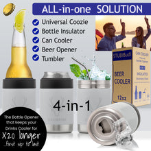 Load image into Gallery viewer, STUBiBudi 12oz Beer Cooler for Bottles and Cans with Bottle Opener (Mist Grey)
