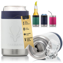 Load image into Gallery viewer, STUBiBudi 12oz Beer Cooler for Bottles and Cans with Bottle Opener (White)
