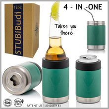 Load image into Gallery viewer, STUBiBudi 12oz Beer Cooler for Bottles and Cans with Bottle Opener (Green)
