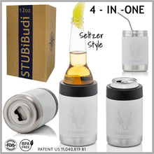 Load image into Gallery viewer, STUBiBudi 12oz Beer Cooler for Bottles and Cans with Bottle Opener (Mist Grey)
