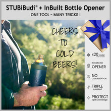 Load image into Gallery viewer, STUBiBudi 12oz Beer Cooler for Bottles and Cans with Bottle Opener (Navy)
