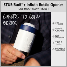 Load image into Gallery viewer, STUBiBudi 12oz Beer Cooler for Bottles and Cans with Bottle Opener (White)
