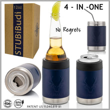 Load image into Gallery viewer, STUBiBudi 12oz Beer Cooler for Bottles and Cans with Bottle Opener (Navy)
