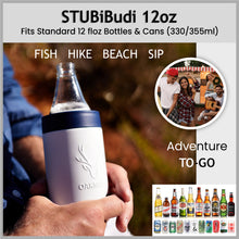 Load image into Gallery viewer, STUBiBudi 12oz Beer Cooler for Bottles and Cans with Bottle Opener (White)
