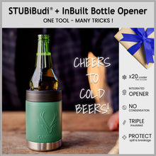 Load image into Gallery viewer, STUBiBudi 12oz Beer Cooler for Bottles and Cans with Bottle Opener (Green)
