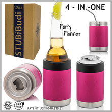 Load image into Gallery viewer, STUBiBudi 12oz Beer Cooler for Bottles and Cans with Bottle Opener (Pink)
