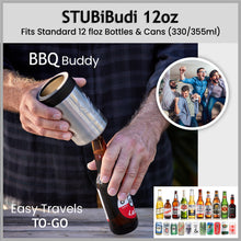 Load image into Gallery viewer, STUBiBudi 12oz Beer Cooler for Bottles and Cans with Bottle Opener (Steel)
