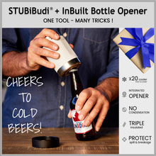 Load image into Gallery viewer, STUBiBudi 12oz Beer Cooler for Bottles and Cans with Bottle Opener (Mist Grey)
