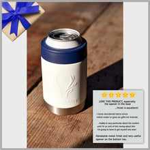 Load image into Gallery viewer, STUBiBudi 12oz Beer Cooler for Bottles and Cans with Bottle Opener (White)
